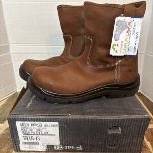 Mens Sz 13 Steel Toe Boots Van Vien Western Cowboy Pull On Work Wellington Boots
